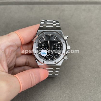 QC photographs, Royal Oak Chronograph 41mm, black dial, 9 frames